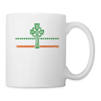 Irish American flag Ireland Clover ST - Mug - white - Right