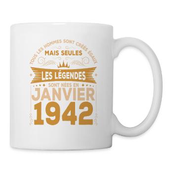 Les Légendes Sont Nées En Janvier 1942 - Mug blanc - blanc - Droite