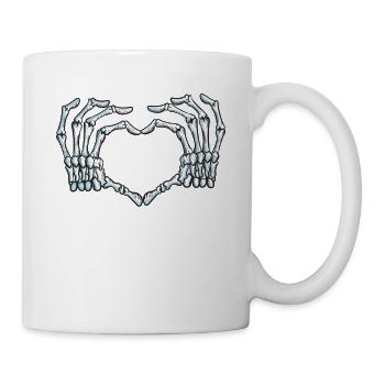 Squelette Mains Coeur Halloween Fan Costume - Mug blanc - blanc - Droite