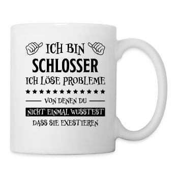 Schlosser Beruf Lustiger Spruch Schlosser Geschenk - Tasse - Weiß - Rechts