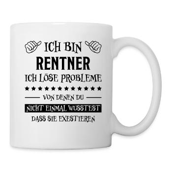Rentner Lustiger Spruch Rente Ruhestand Geschenk - Tasse - Weiß - Rechts