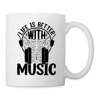 Life Is Better With Music - Guitar Player - Tasse - Weiß - Rechts