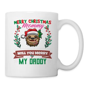 Merry Christmas Mommy And Will You Merry My Daddy - Tasse - Weiß - Rechts