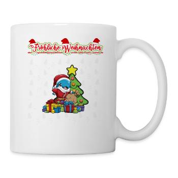 Fröhliche Weihnachten X-Mas Santa Heilig Abend - Tasse - Weiß - Rechts