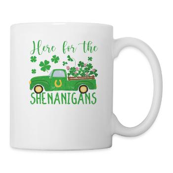 Ici pour les manigances Leprechaun Truck St Pat - Mug blanc - blanc - Droite