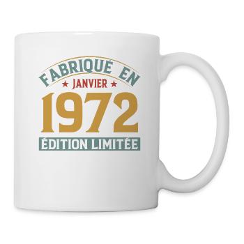 Fabriqué En Janvier 1972 Édition Limitée - Mug blanc - blanc - Droite