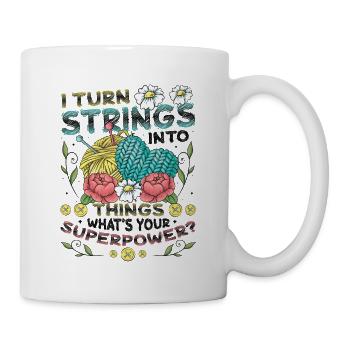 Strings Into Things, Stricken Und Häkeln - Tasse - Weiß - Rechts