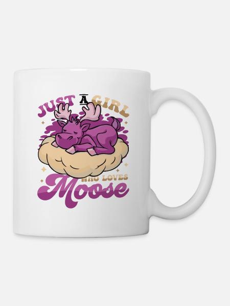 Just A Girl Who Loves Moose - Tasse - Weiß