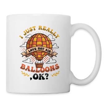 Ich Liebe Heißluftballons Einfach Sehr - Tasse - Weiß - Rechts