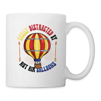 Easily distracted by hot air balloons - Mug - white - Right