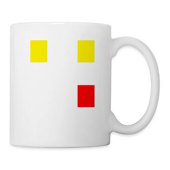 Cadeau carton rouge jaune de football pour - Mug blanc - blanc - Droite