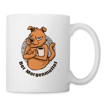 Der Morgenmuffel mit Kaffee - Tasse - Weiß - Rechts