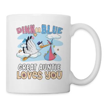 Rose ou bleu Grande tante t’aime meilleure tante - Mug blanc - blanc - Droite