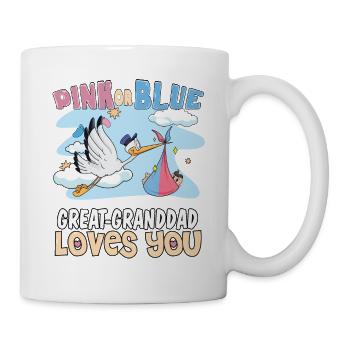 Pink or Blue Great-Granddad Loves You Best - Tasse - Weiß - Rechts