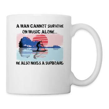 SUP Gitarren-Musik paddleboarding Stand Up Paddle - Tasse - Weiß - Rechts