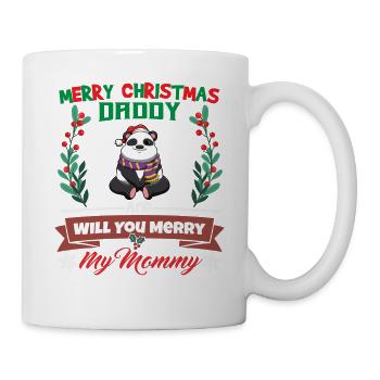 Merry Christmas Daddy And Will You Merry My Mommy - Tasse - Weiß - Rechts