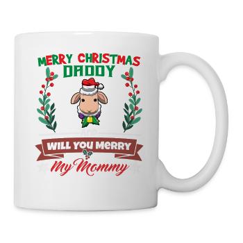 Merry Christmas Daddy And Will You Merry My Mommy - Tasse - Weiß - Rechts