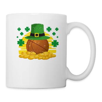 Lucky Basketball Leprechaun Hat Heap Golden - Mug - white - Right