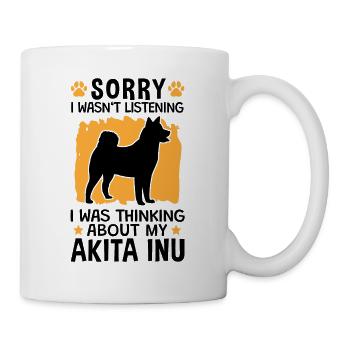 Pensée de Akita Inu Spitz japonais - Mug blanc - blanc - Droite