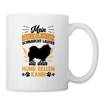 Mein Eurasier schnarcht lauter Eurasian Dog - Tasse - Weiß - Rechts