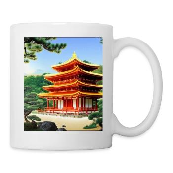 Haruno Illustration du temple japonais Japon - Mug blanc - blanc - Droite