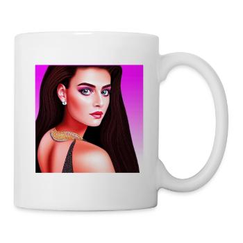 Retrowave Synthwave 80s Character Design - Tasse - Weiß - Rechts