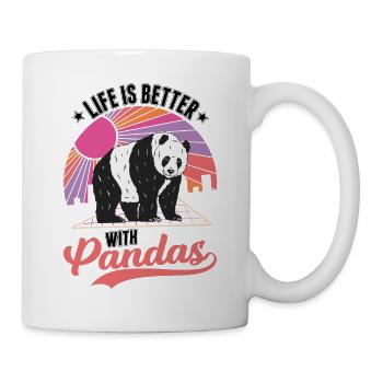 Das Leben ist besser mit Pandas - Tasse - Weiß - Rechts