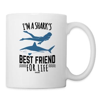 ich schwimme mit Haien im Meer - Tasse - Weiß - Rechts