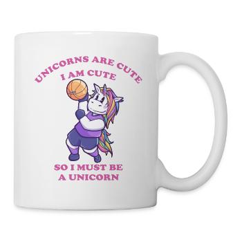 süßes Einhorn spielt Basketball wie ich - Tasse - Weiß - Rechts