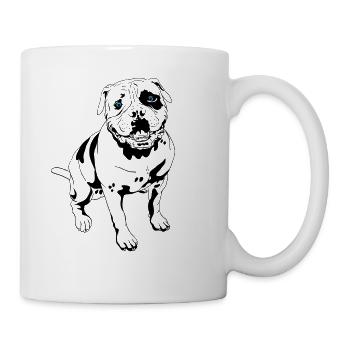 Bulldogge - Tasse - Weiß - Rechts