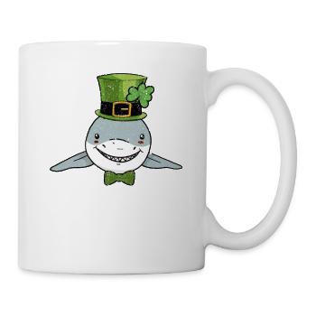 Poisson lutin requin trèfle Saint-Patrick - Mug blanc - blanc - Droite
