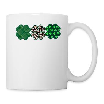 Trèfle léopard à carreaux verts Cute St Patrick - Mug blanc - blanc - Droite