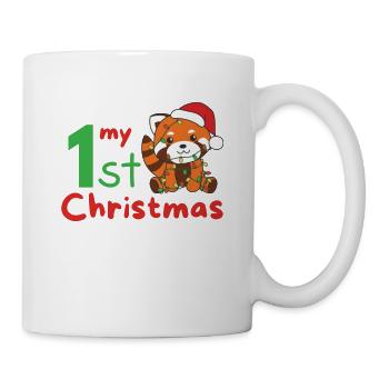 Rote Panda Weihnachten Pandas roux mon 1er Noël - Mug blanc - blanc - Droite
