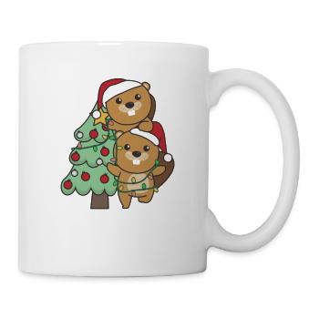 Beaver Christmas Tree Christmas Animals Beavers - Mug - white - Right
