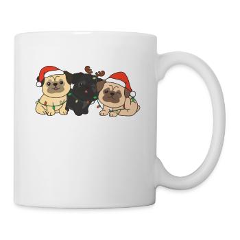Carlin Noël Animaux Chiens mignons - Mug blanc - blanc - Droite
