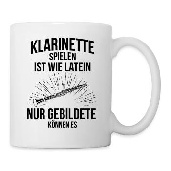 Klarinette Klarinettenspieler Klarinettist - Tasse - Weiß - Rechts
