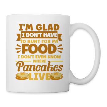 Pfannkuchen Frühstückspfannkuchen Fluffiger Flachk - Tasse - Weiß - Rechts