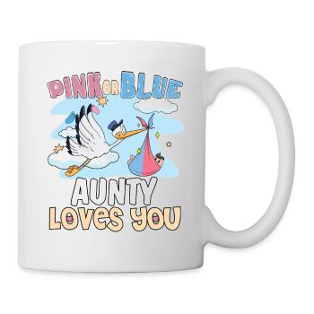 Pink or Blue Aunty Loves You Best Auntie Ever - Tasse - Weiß - Rechts