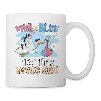 Pink or Blue Brother Loves You Best Brother Ever - Mug - white - Right