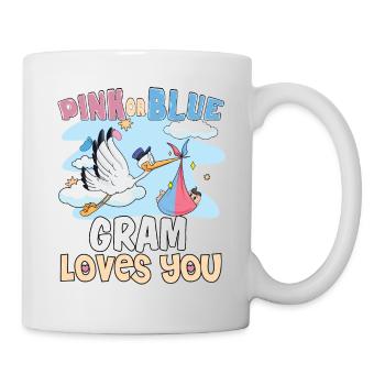 Pink or Blue Gram Loves You Best Grandma Ever - Mug - white - Right