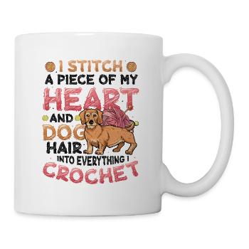 Stitch A Piece Of My Heart And Dog Hair Dog Mom - Mug - white - Right