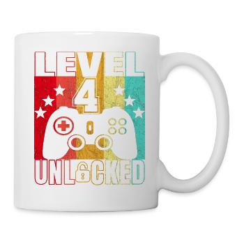 4 Years Birthday Shirt Gamer 4. - Mug - white - Right