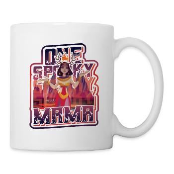 Eine Gespenstische Mama, Halloween - Tasse - Weiß - Rechts