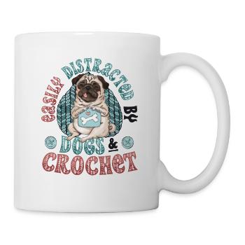 Facilement distrait par les chiens et le crochet - Mug blanc - blanc - Droite