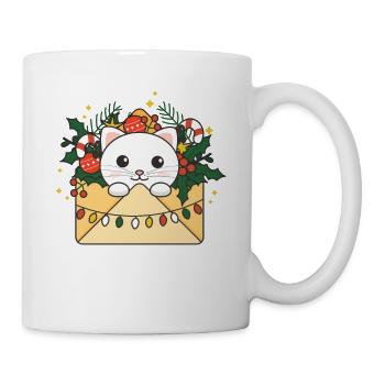 Katze Weihnachten Brief Winter Tiere Katzen - Tasse - Weiß - Rechts