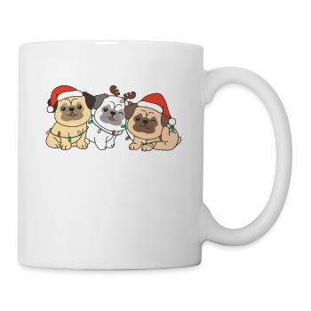 Carlin Noël Animaux Chiens mignons - Mug blanc - blanc - Droite