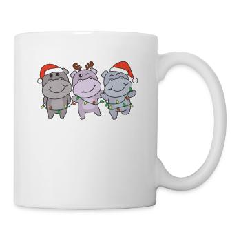 Hippo Christmas Animals Cute Hippos - Mug - white - Right