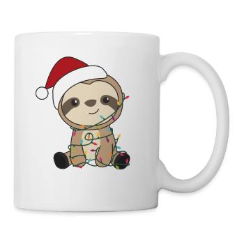 Faultier Weihnachten Winter Tiere Faultiere - Tasse - Weiß - Rechts