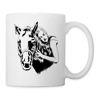 Mädchen Pferdeliebhaber, Pferdebesitzer, Reitgeschenk - Tasse - Weiß - Rechts