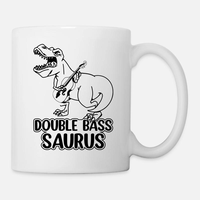 Double Bass Saurus - Dinosaure contrebassiste - Mug blanc - blanc